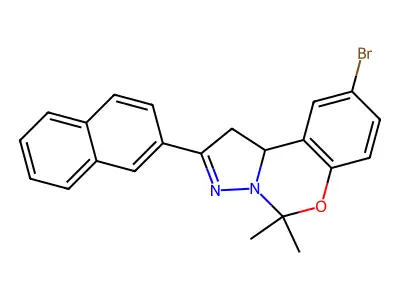 9-Bromo-5,5-dimethyl-2-(2-naphthyl)-1,10B-dihydropyrazolo(1,5-C)(1,3)benzoxazine structure