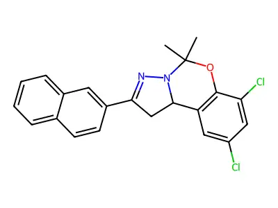 7,9-DI-CL-5,5-DI-ME-2-(2-Naphthyl)-1,10B-dihydropyrazolo(1,5-C)(1,3)benzoxazine structure
