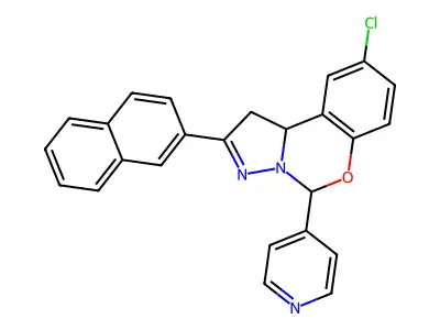 9-CL-2-(2-Naphthyl)-5-(4-pyridinyl)-1,10B-dihydropyrazolo(1,5-C)(1,3)benzoxazine structure