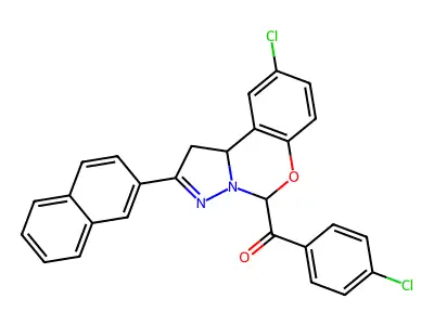 [9-CHLORO-2-(2-NAPHTHYL)-1,10B-DIHYDROPYRAZOLO[1,5-C][1,3]BENZOXAZIN-5-YL](4-CHLOROPHENYL)METHANONE structure