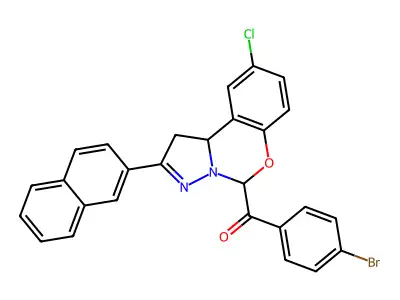 (4-BROMOPHENYL)[9-CHLORO-2-(2-NAPHTHYL)-1,10B-DIHYDROPYRAZOLO[1,5-C][1,3]BENZOXAZIN-5-YL]METHANONE structure