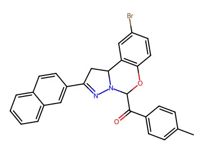 [9-BROMO-2-(2-NAPHTHYL)-1,10B-DIHYDROPYRAZOLO[1,5-C][1,3]BENZOXAZIN-5-YL](4-METHYLPHENYL)METHANONE structure