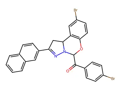 [9-BROMO-2-(2-NAPHTHYL)-1,10B-DIHYDROPYRAZOLO[1,5-C][1,3]BENZOXAZIN-5-YL](4-BROMOPHENYL)METHANONE structure