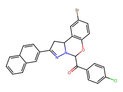 [9-BROMO-2-(2-NAPHTHYL)-1,10B-DIHYDROPYRAZOLO[1,5-C][1,3]BENZOXAZIN-5-YL](4-CHLOROPHENYL)METHANONE structure