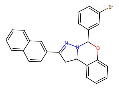 5-(3-Bromophenyl)-2-(2-naphthyl)-1,10B-dihydropyrazolo(1,5-C)(1,3)benzoxazine structure
