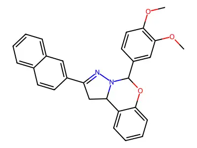 5-(3,4-DI-Meo-PH)-2-(2-naphthyl)-1,10B-dihydropyrazolo(1,5-C)(1,3)benzoxazine structure