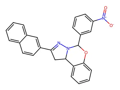 2-(2-Naphthyl)-5-(3-nitrophenyl)-1,10B-dihydropyrazolo(1,5-C)(1,3)benzoxazine structure
