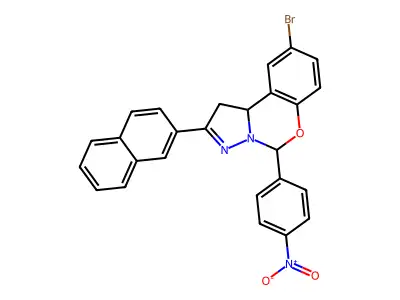 9-BR-2-(2-Naphthyl)-5-(4-nitro-PH)-1,10B-dihydropyrazolo(1,5-C)(1,3)benzoxazine structure