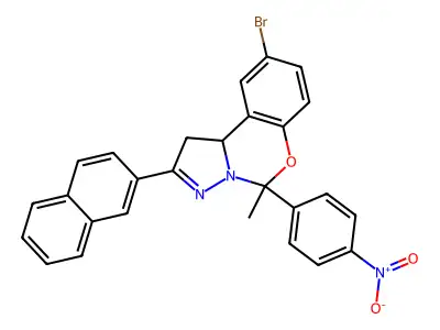 9-BROMO-5-METHYL-2-(2-NAPHTHYL)-5-(4-NITROPHENYL)-1,10B-DIHYDROPYRAZOLO[1,5-C][1,3]BENZOXAZINE structure