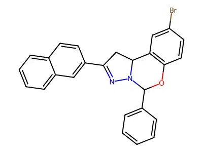 9-Bromo-2-(2-naphthyl)-5-phenyl-1,10B-dihydropyrazolo(1,5-C)(1,3)benzoxazine structure