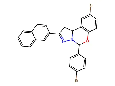 9-BR-5-(4-BR-Phenyl)-2-(2-naphthyl)-1,10B-dihydropyrazolo(1,5-C)(1,3)benzoxazine structure