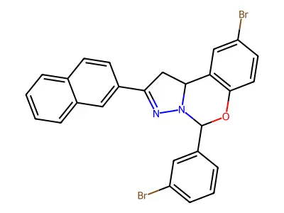 9-BR-5-(3-BR-Phenyl)-2-(2-naphthyl)-1,10B-dihydropyrazolo(1,5-C)(1,3)benzoxazine structure