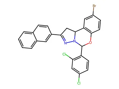 9-BR-5-(2,4-DI-CL-PH)2-(2-Naphthyl)-1,10B-dihydropyrazolo(1,5-C)(1,3)benzoxazine structure