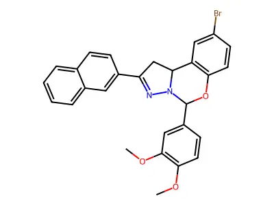 9-BR-5(3,4-DI-Meo-PH)2-(2-naphthyl)-1,10B-dihydropyrazolo(1,5-C)(1,3)benzoxazine structure