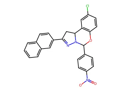 9-CL-2-(2-Naphthyl)-5-(4-nitro-PH)-1,10B-dihydropyrazolo(1,5-C)(1,3)benzoxazine structure