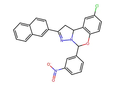 9-CL-2-(2-Naphthyl)-5-(3-nitro-PH)-1,10B-dihydropyrazolo(1,5-C)(1,3)benzoxazine structure