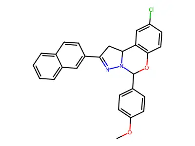 4(9-CL-2(2-Naphthyl)1,10B-dihydropyrazolo(1,5-C)(1,3)benzoxazin-5-YL)PH ME ether structure