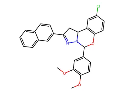 9-CL-5-(3,4-DI-Meo-PH)2(2-naphthyl)-1,10B-dihydropyrazolo(1,5-C)(1,3)benzoxazine structure