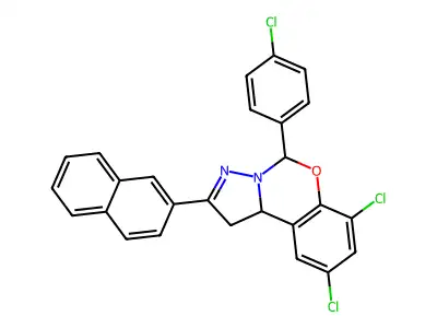 7,9-DI-CL-5-(4-CL-PH)2-(2-Naphthyl)-1,10B-dihydropyrazolo(1,5-C)(1,3)benzoxazine structure