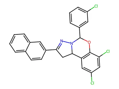 7,9-DI-CL-5-(3-CL-PH)2-(2-Naphthyl)-1,10B-dihydropyrazolo(1,5-C)(1,3)benzoxazine structure