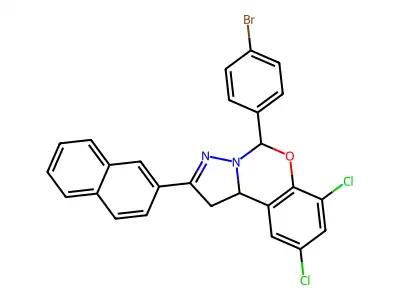 5-(4-BR-PH)7,9-DI-CL-2-(2-Naphthyl)-1,10B-dihydropyrazolo(1,5-C)(1,3)benzoxazine structure