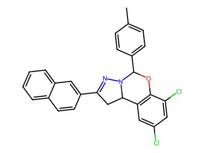 7,9-DI-CL-5-(4-ME-PH)2-(2-Naphthyl)-1,10B-dihydropyrazolo(1,5-C)(1,3)benzoxazine structure