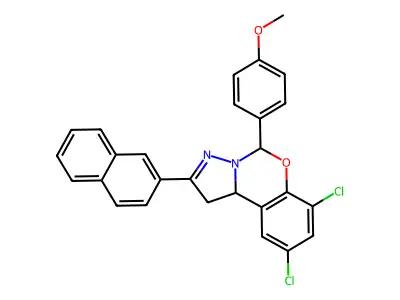 7,9-DI-CL-5(4-Meo-PH)2-(2-naphthyl)-1,10B-dihydropyrazolo(1,5-C)(1,3)benzoxazine structure