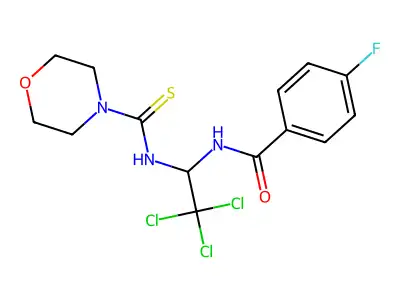 4-Fluoro-N-(2,2,2-trichloro-1-((4-morpholinylcarbothioyl)amino)ethyl)benzamide structure