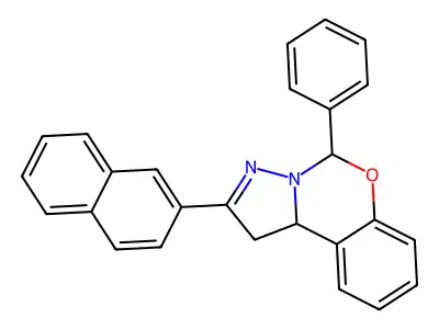 2-(2-Naphthyl)-5-phenyl-1,10B-dihydropyrazolo(1,5-C)(1,3)benzoxazine structure
