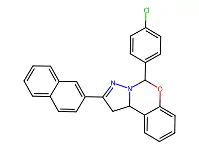 5-(4-Chlorophenyl)-2-(2-naphthyl)-1,10B-dihydropyrazolo(1,5-C)(1,3)benzoxazine structure