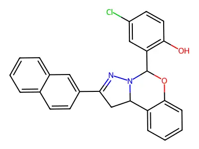 4-CL-2-(2-(2-Naphthyl)-1,10B-dihydropyrazolo(1,5-C)(1,3)benzoxazin-5-YL)phenol structure