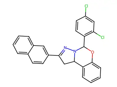 5-(2,4-Dichloro-PH)-2-(2-naphthyl)-1,10B-dihydropyrazolo(1,5-C)(1,3)benzoxazine structure