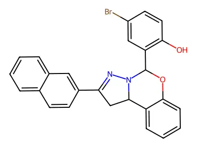 4-BR-2-(2-(2-Naphthyl)-1,10B-dihydropyrazolo(1,5-C)(1,3)benzoxazin-5-YL)phenol structure
