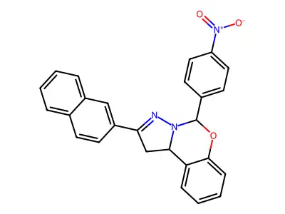 2-(2-Naphthyl)-5-(4-nitrophenyl)-1,10B-dihydropyrazolo(1,5-C)(1,3)benzoxazine structure