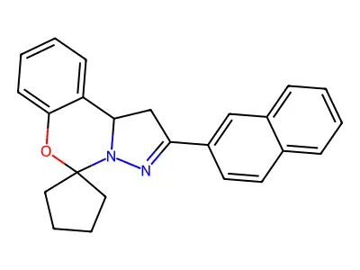 2-(Naphthalen-2-yl)-1,10b-dihydrospiro[benzo[e]pyrazolo[1,5-c][1,3]oxazine-5,1'-cyclopentane] structure