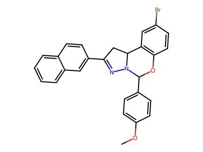 4-[9-bromo-2-(2-naphthyl)-1,10b-dihydropyrazolo[1,5-c][1,3]benzoxazin-5-yl]phenyl methyl ether structure