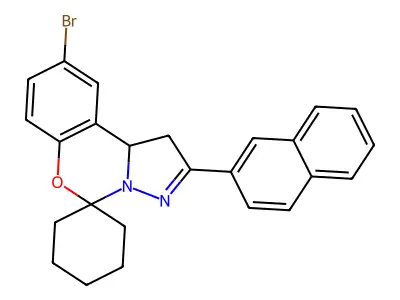 9-Bromo-2-(naphthalen-2-yl)-1,10b-dihydrospiro[benzo[e]pyrazolo[1,5-c][1,3]oxazine-5,1'-cyclohexane] structure