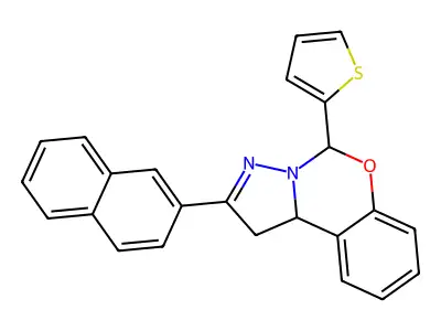 2-(2-Naphthyl)-5-(2-thienyl)-1,10B-dihydropyrazolo(1,5-C)(1,3)benzoxazine structure