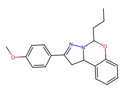 Methyl 4-(5-propyl-1,10B-dihydropyrazolo(1,5-C)(1,3)benzoxazin-2-YL)phenyl ether structure
