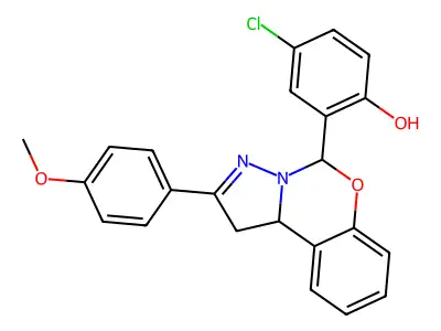 4-CL-2-(2-(4-Meo-phenyl)-1,10B-dihydropyrazolo(1,5-C)(1,3)benzoxazin-5-YL)phenol structure
