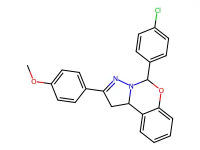 5-(4-CL-Phenyl)-2-(4-methoxyphenyl)-1,10B-dihydropyrazolo(1,5-C)(1,3)benzoxazine structure