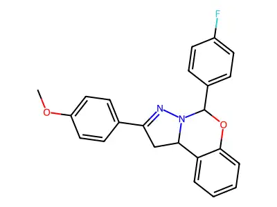 5-(4-F-Phenyl)-2-(4-methoxyphenyl)-1,10B-dihydropyrazolo(1,5-C)(1,3)benzoxazine structure