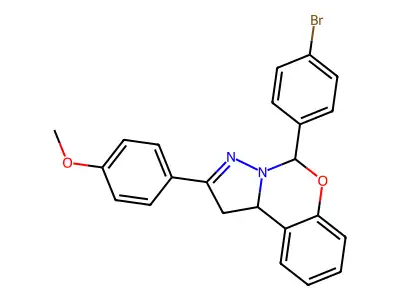 5-(4-BR-Phenyl)-2-(4-methoxyphenyl)-1,10B-dihydropyrazolo(1,5-C)(1,3)benzoxazine structure
