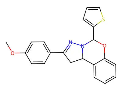 2-(4-Methoxyphenyl)-5-(2-thienyl)-1,10B-dihydropyrazolo(1,5-C)(1,3)benzoxazine structure