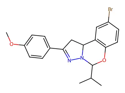 9-BR-5-Isopropyl-2-(4-meo-phenyl)-1,10B-dihydropyrazolo(1,5-C)(1,3)benzoxazine structure