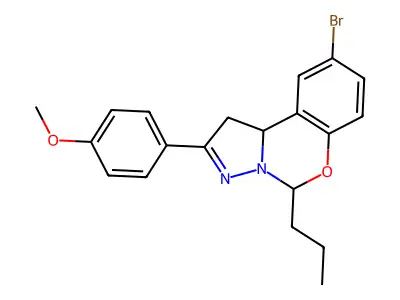 4-(9-BR-5-PR-1,10B-Dihydropyrazolo(1,5-C)(1,3)benzoxazin-2-YL)PH methyl ether structure