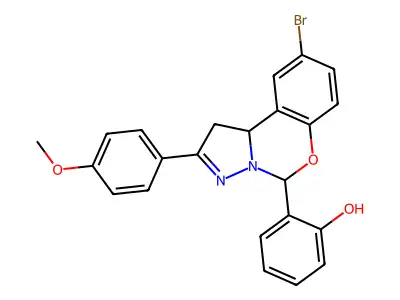 2-(9-BR-2-(4-Meo-phenyl)-1,10B-dihydropyrazolo(1,5-C)(1,3)benzoxazin-5-YL)phenol structure