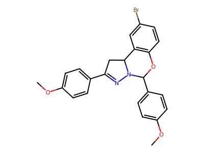 9-Bromo-2,5-bis(4-methoxyphenyl)-1,10B-dihydropyrazolo(1,5-C)(1,3)benzoxazine structure
