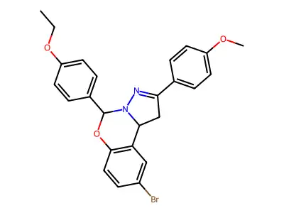 9-BR-5-(4-Ethoxy-PH)-2-(4-meo-PH)-1,10B-dihydropyrazolo(1,5-C)(1,3)benzoxazine structure