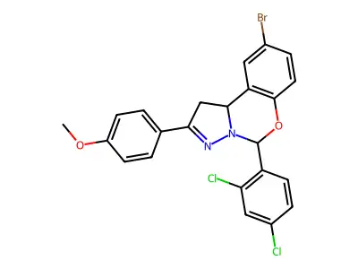 9-BR-5-(2,4-DI-CL-PH)-2-(4-Meo-PH)-1,10B-dihydropyrazolo(1,5-C)(1,3)benzoxazine structure